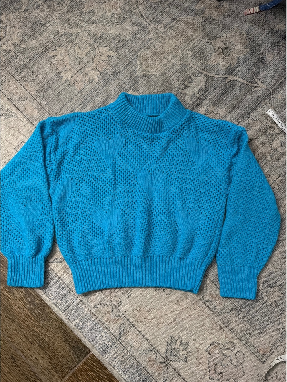 Vintage LA Express Blue Heart Pattern Pullover Sweater 3t